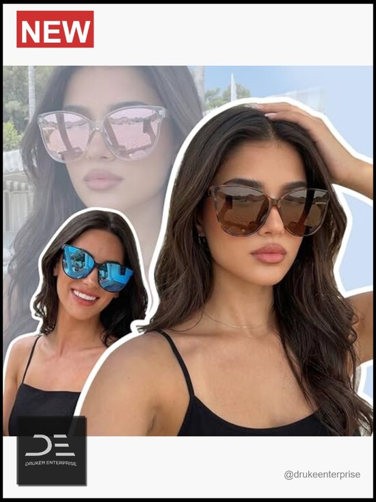 Oversized Cat Eye Polarized Sunglasses UV400 Protection TR90 Frame main image 4